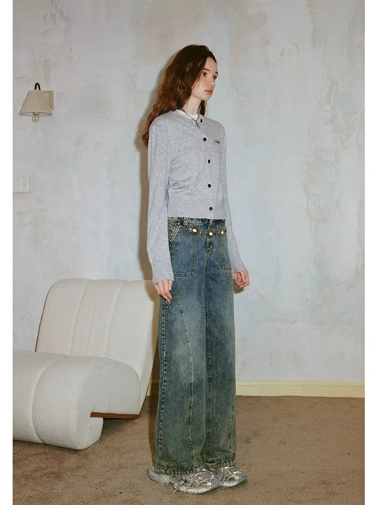 Washed straight jeans【s0000006410】