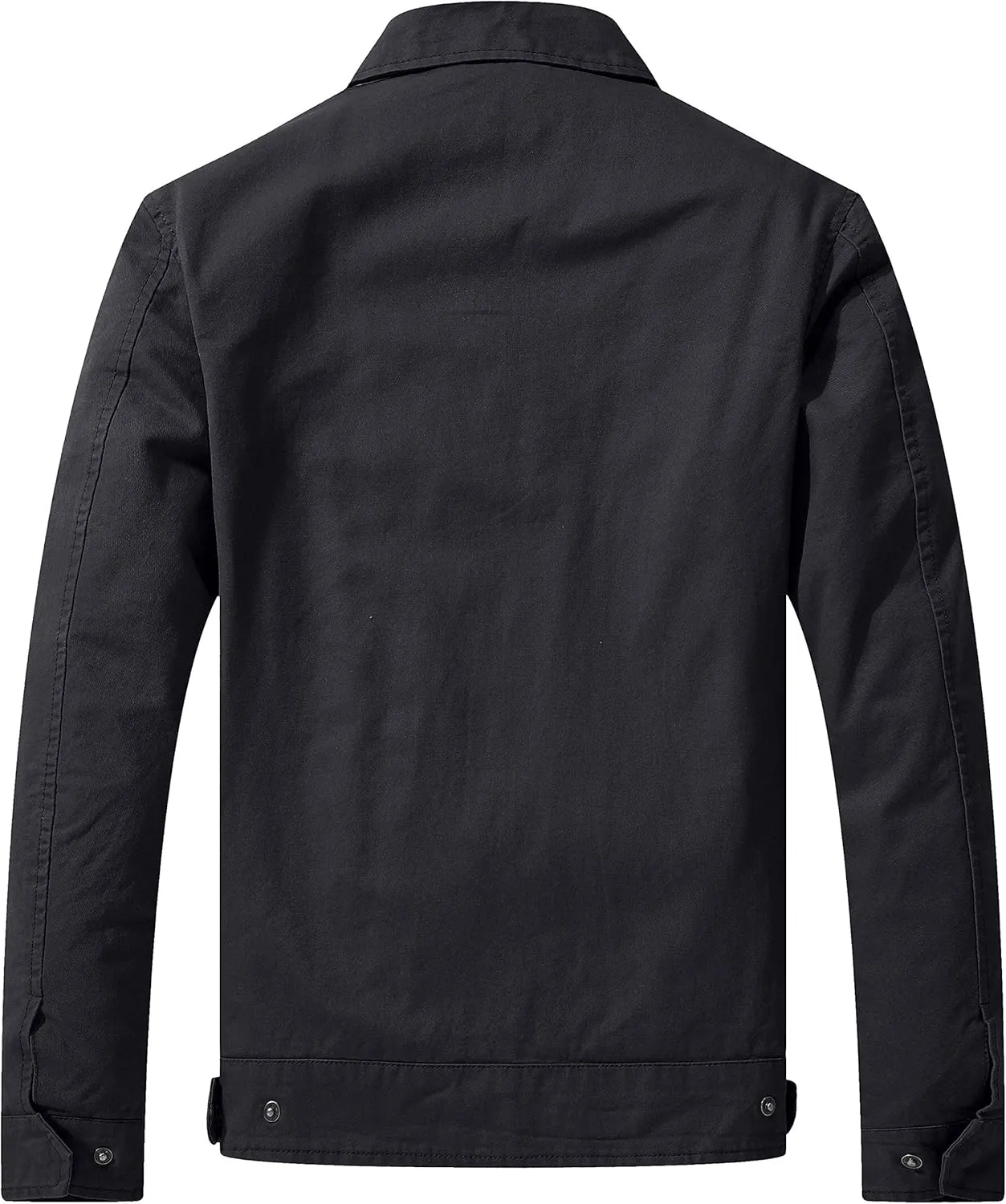 WenVen Men's Lightweight Military Cotton Jacket Casual Spring Lapel Work Coat
