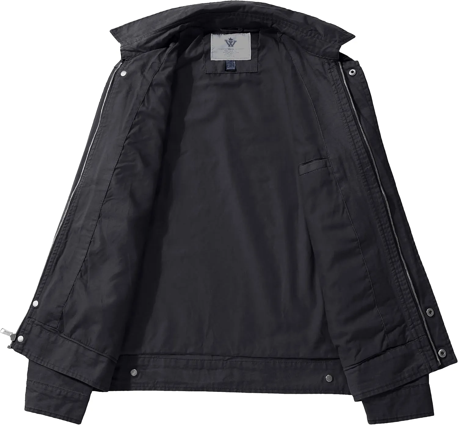 WenVen Men's Lightweight Military Cotton Jacket Casual Spring Lapel Work Coat