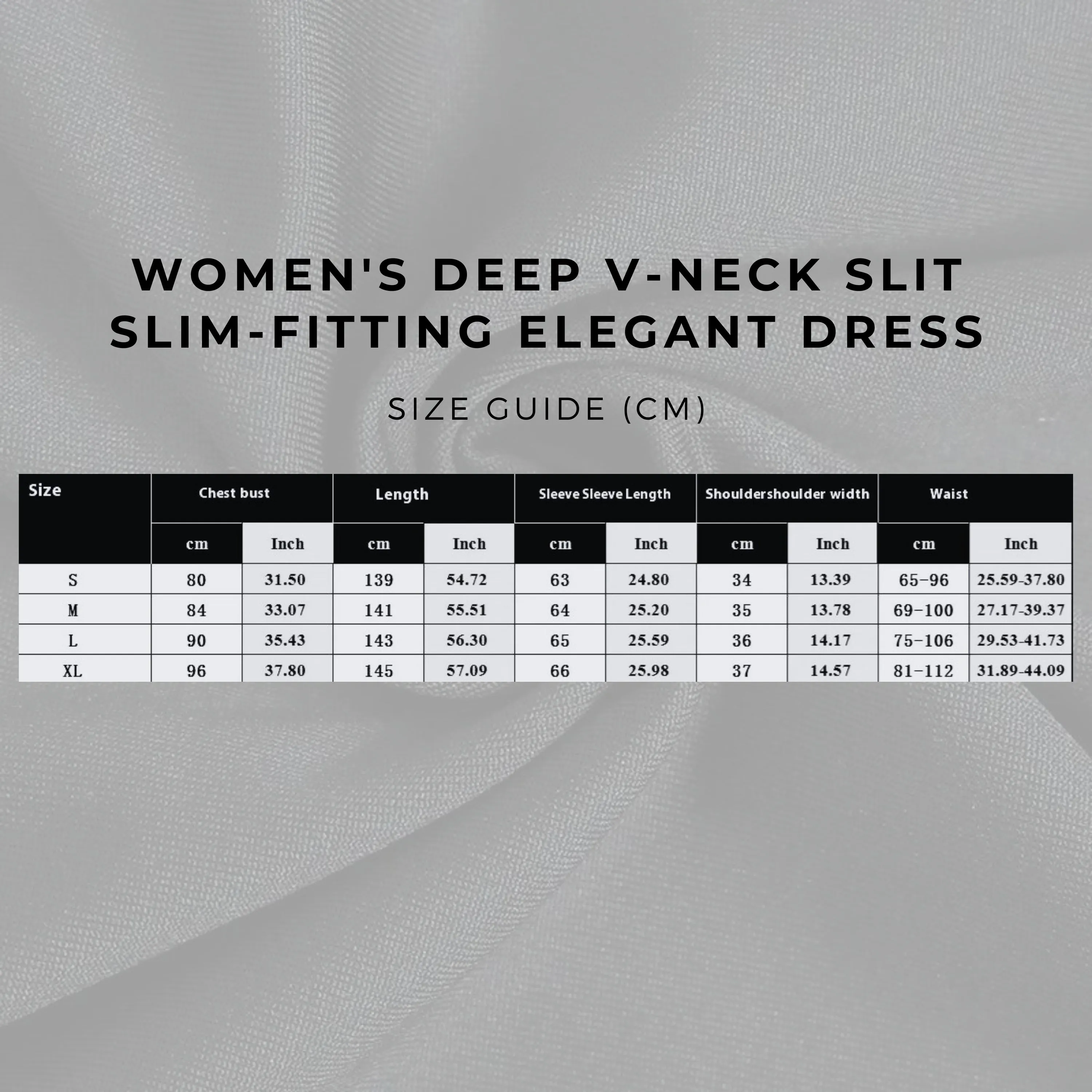 Women's Deep V-Neck Slit Slim-fitting Elegant Dress