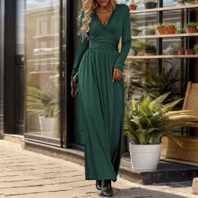 Women's Deep V-Neck Slit Slim-fitting Elegant Dress