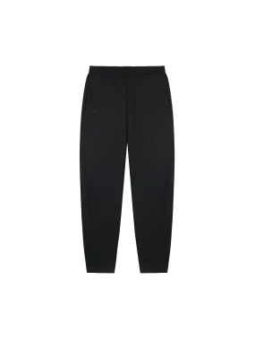 Womens Recycled Wool Jersey Barrel-Leg Track Pants—black