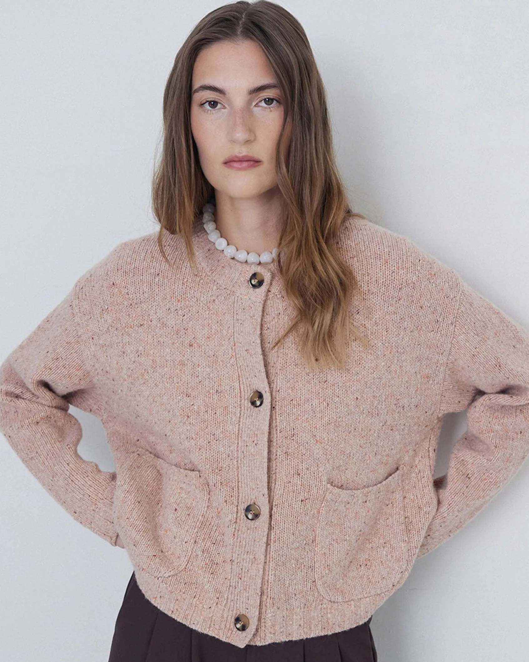 Yerse Sandal Knitted Button Cardi