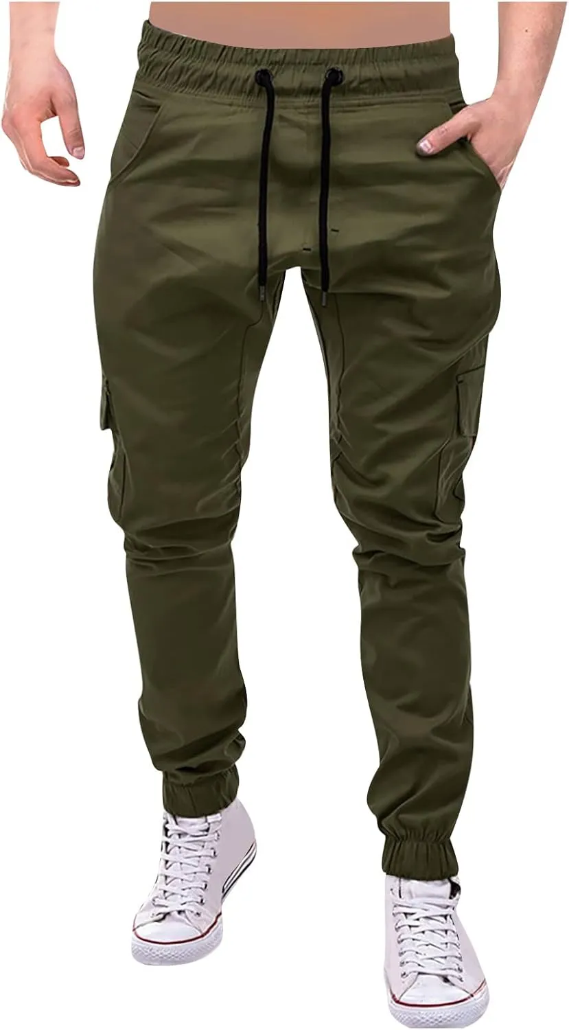 Ymosrh Mens Pants Cargo Men Jeans Solid Color Ripped Holes Frayed Gradient Washed Trousers Chino Pants
